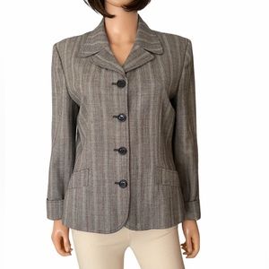 Laura Scott wool pinstriped pattern blazer